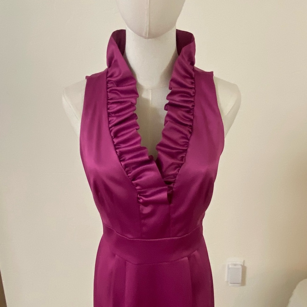 ***"Collection By Db" Elegant Fushia Ruffled Women's Dress View 3